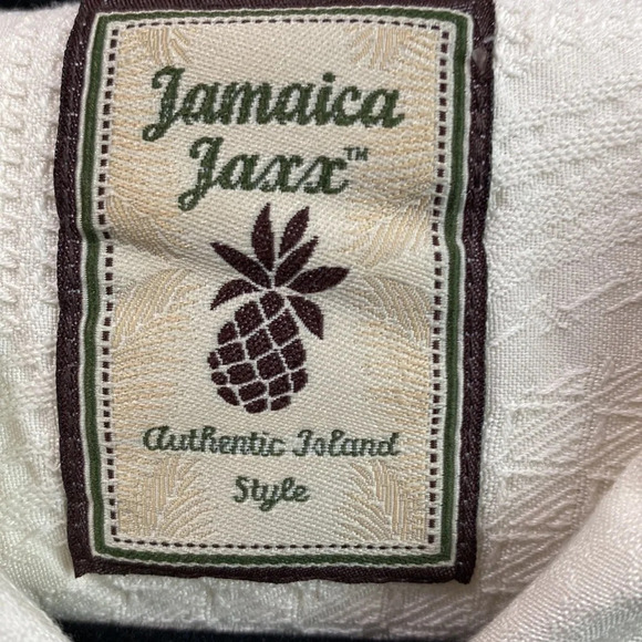 Jamaica Jaxx Cream Hawaiian Silk Tropical Short Sleeve Button Down Shirt Size XL - Picture 7 of 9